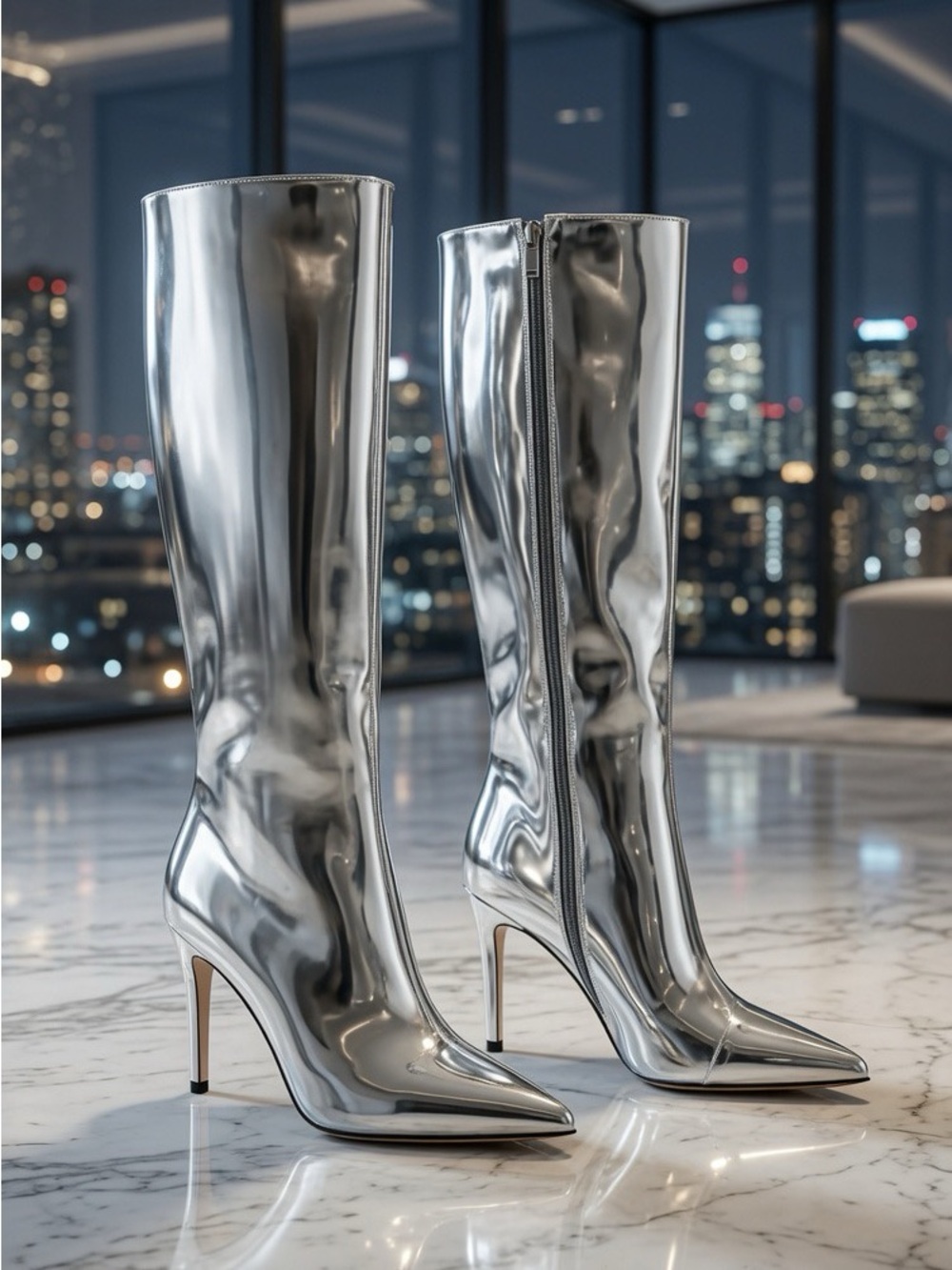 ARQA Mirror Metallic Silver Boots
Size 7.5